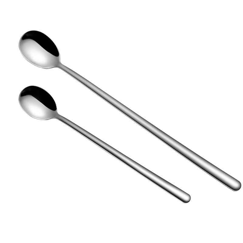 Lingură de amestec din oțel inoxidabil cu mâner lung, pentru bar și cafea, finisaj oglindă, posibilitatea personalizării cu logo
