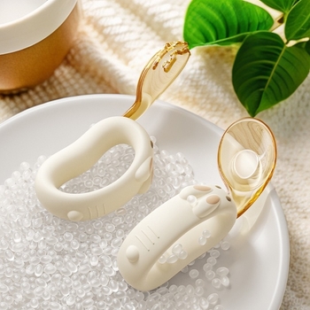 Set lingură și furculiță pentru bebeluși pentru învățarea alimentației – PPSU, 2 piese, stil drăguț