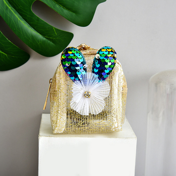 Portofel pentru monede din piele PU cu model floral, husă pentru chei și spațiu pentru cabluri, stil stradal, mini geantă