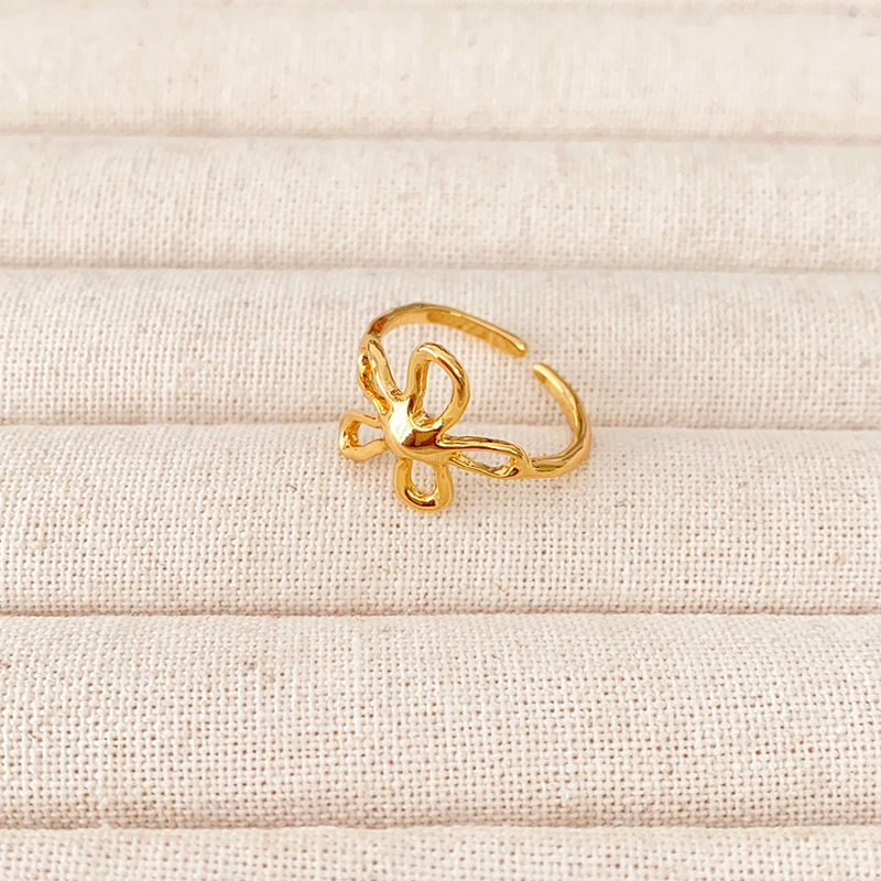 Inel din cupru, formă geometrică, placare electrolitică, bijuterie modernă pentru femei