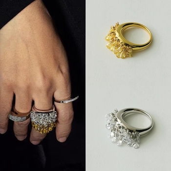 Inel din cupru, design geometric, placare electrolitică, stil luxos pentru femei