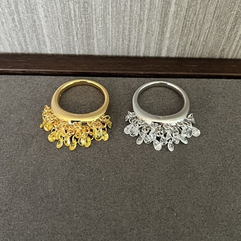 Inel din cupru, design geometric, placare electrolitică, stil luxos pentru femei