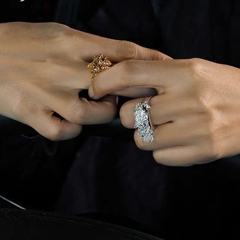 Inel din cupru, design geometric, placare electrolitică, stil luxos pentru femei