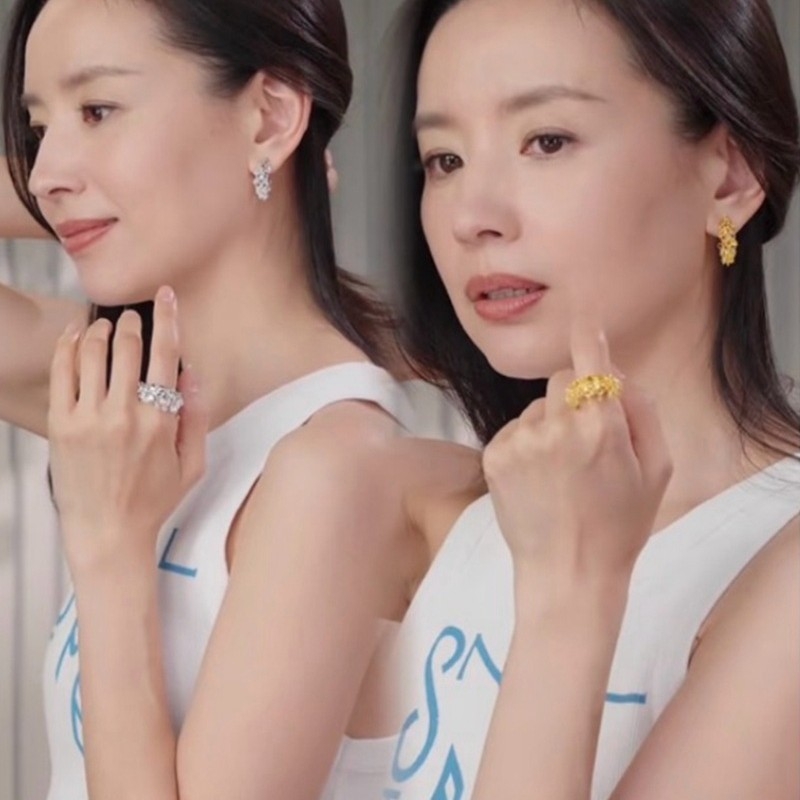 Inel din cupru, design geometric, placare electrolitică, stil luxos pentru femei