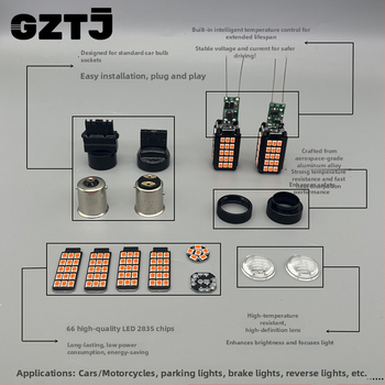 Automobilio LED stabdymo lemputė 1156/1157/T20/S25, 2835 SMD, 12-24V, 1320 lm, 80 000 val.