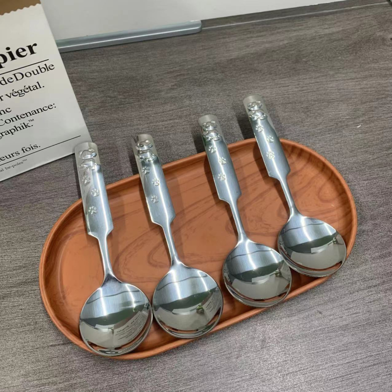 Lingură pentru copii — Model Cartoon, Oțel inoxidabil, Stil modern minimalist, Finisaj lustruit cu apă