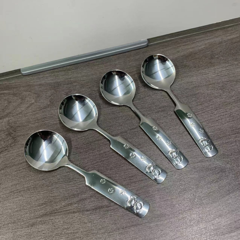 Lingură pentru copii — Model Cartoon, Oțel inoxidabil, Stil modern minimalist, Finisaj lustruit cu apă