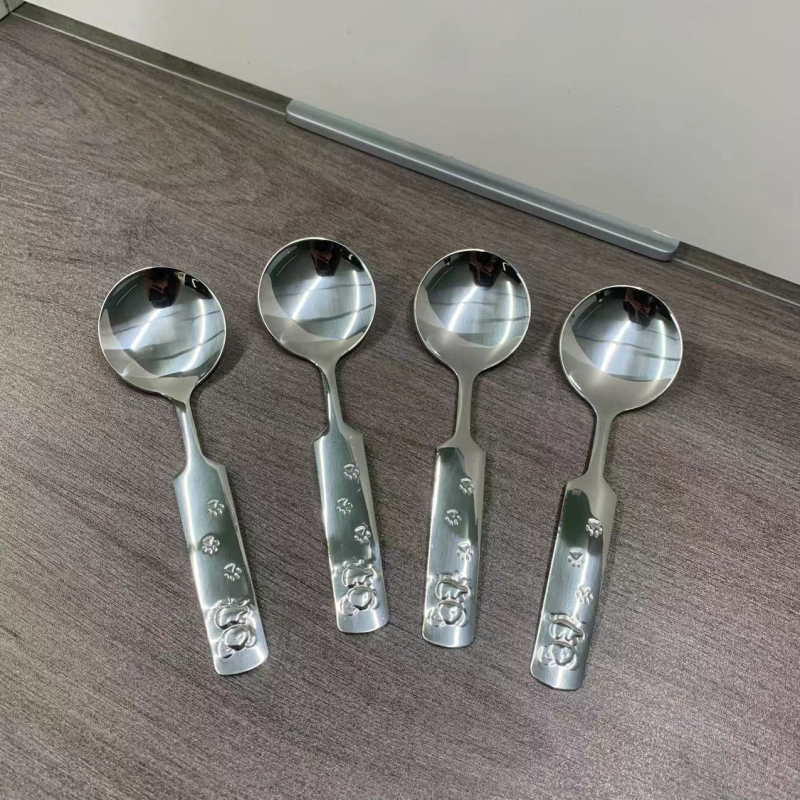 Lingură pentru copii — Model Cartoon, Oțel inoxidabil, Stil modern minimalist, Finisaj lustruit cu apă