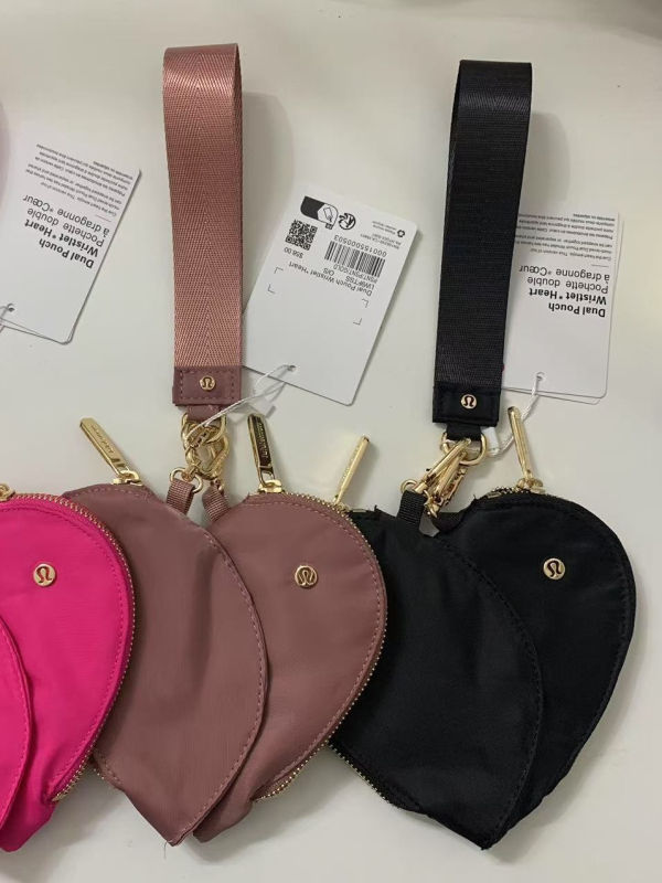 Torba za ključeve u obliku srca, najlon, jednobojni uzorak, ulični stil, unisex