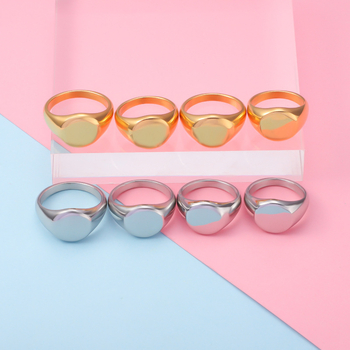 Prsten od nehrđajućeg čelika, glatki ovalni oblik, elektroplatirani završetak, geometrijski stil, unisex, model JT021
