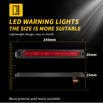 Sunkvežimio šoninis šviesos signalas – 15 LED, 12–24V, 3W, 6500K, ABS korpusas