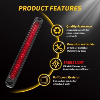 Sunkvežimio šoninis šviesos signalas – 15 LED, 12–24V, 3W, 6500K, ABS korpusas