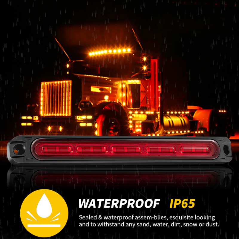 Sunkvežimio šoninis šviesos signalas – 15 LED, 12–24V, 3W, 6500K, ABS korpusas