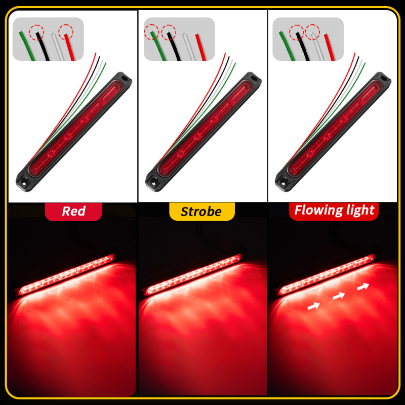 Sunkvežimio šoninis šviesos signalas – 15 LED, 12–24V, 3W, 6500K, ABS korpusas