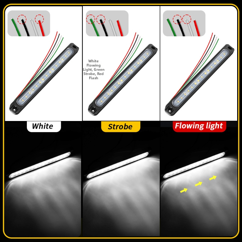 Sunkvežimio šoninis šviesos signalas – 15 LED, 12–24V, 3W, 6500K, ABS korpusas