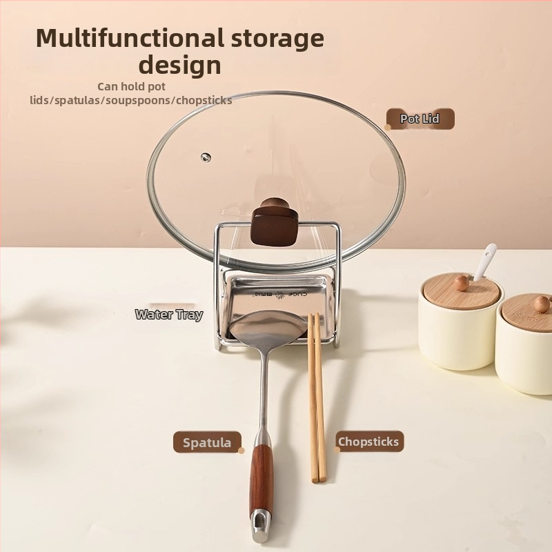 Nerūsējošā tērauda karotes turētāju komplekts restorāniem, karotes karājošais statīvs katla uzlikšanai, pārvietojams dizains, zīmols Kitchen concubine