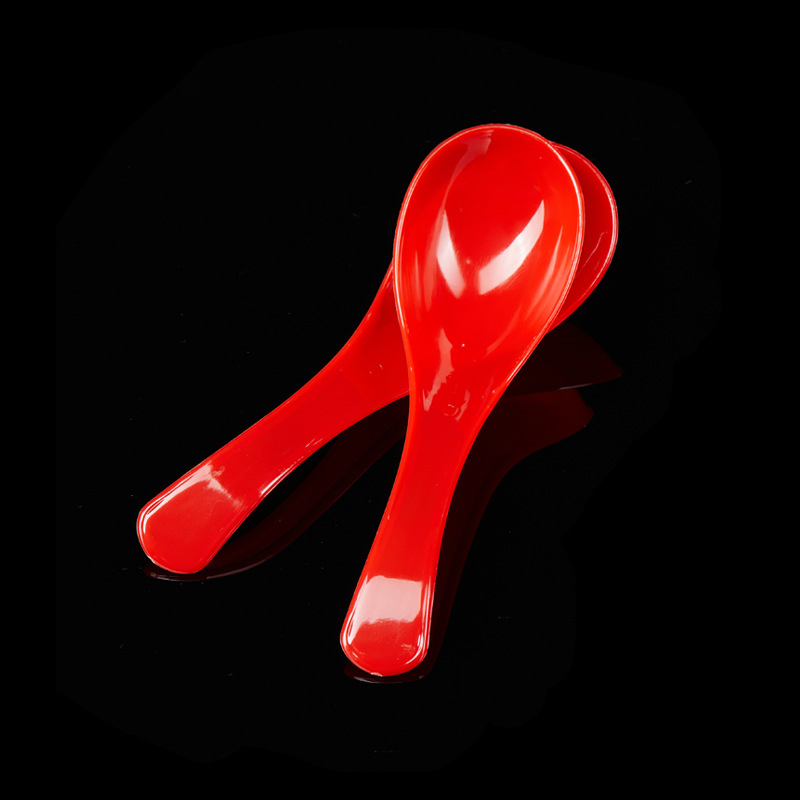 Lingură de supă din plastic cristal, de unică folosință - pachet 50 buc., stil simplu, necompatibilă cu cuptorul cu microunde, nebiodegradabilă