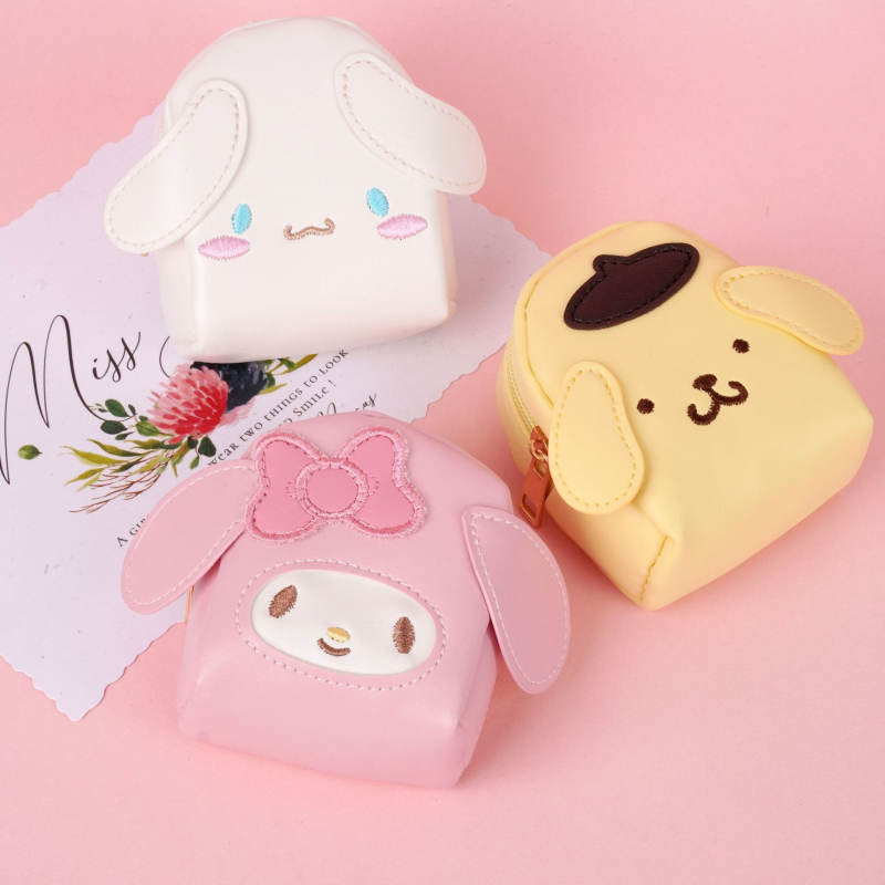 PU kožni novčanik za novčiće s anime uzorkom, vodootporan, mini novčanik i držač ključeva, 1 preklop