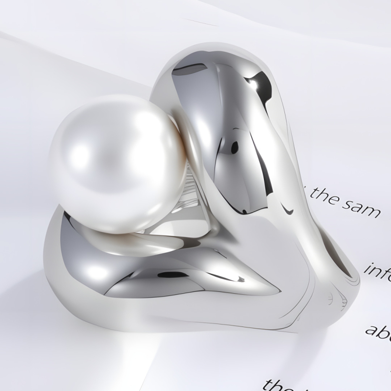 Inel din oțel inoxidabil 316L, formă geometrică, placare electrolitică, design original, pentru femei