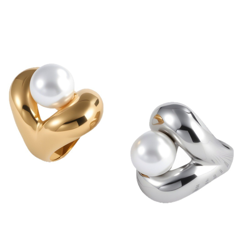 Inel din oțel inoxidabil 316L, formă geometrică, placare electrolitică, design original, pentru femei