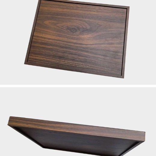 Drveni pravokutni tanjur za posluživanje s ručno nacrtanim cvjetnim uzorkom, moder minimalistički stil, mogućnost tiska logotipa