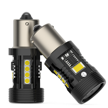 LED galinis atgalinis žibintas su T20 pagrindu, 25W, 10–18V, 6000K, 3570 SMD; suderinamas su BA15S/P21W/PY21W