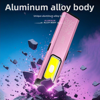 LED rankinė magnetinė vandeniui atspari mini nešiojama lauko avarinė šviesa — aliuminio lydinio korpusas, 850 mAh baterija, 10W LED šaltinis, įkrovimas