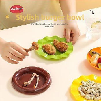 Plastmasas kaulu plateja – ēdienam un uzkodām, neregulāras formas, mūsdienīgs minimālisma stils, dažādi raksti