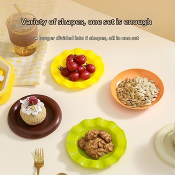 Plastmasas kaulu plateja – ēdienam un uzkodām, neregulāras formas, mūsdienīgs minimālisma stils, dažādi raksti