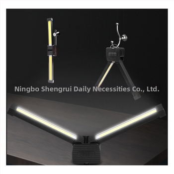 Įkraunama dviejų šviesos šaltinių darbo lemputė su magnetiniu kilpiniu; COB LED, 10W, 5V, IP44, 200 lm, modelis A55, 135 g