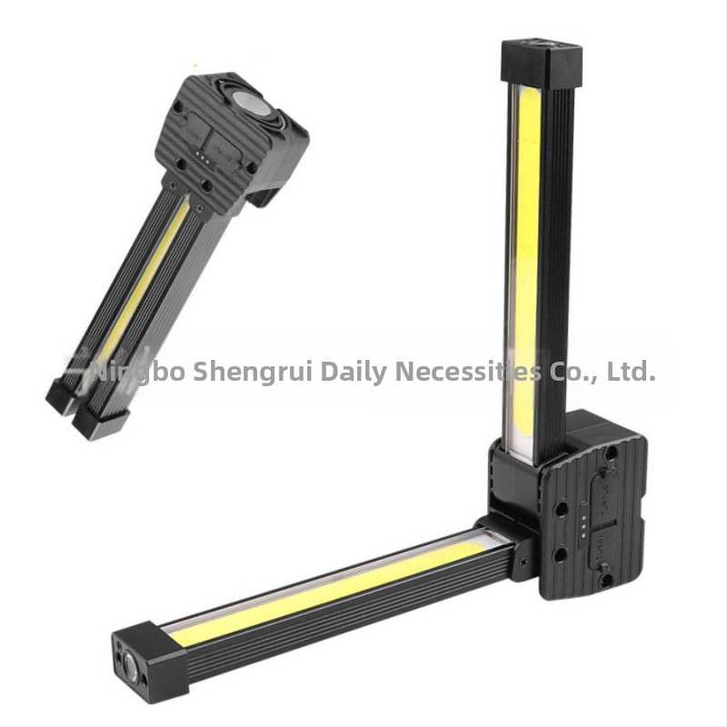 Įkraunama dviejų šviesos šaltinių darbo lemputė su magnetiniu kilpiniu; COB LED, 10W, 5V, IP44, 200 lm, modelis A55, 135 g