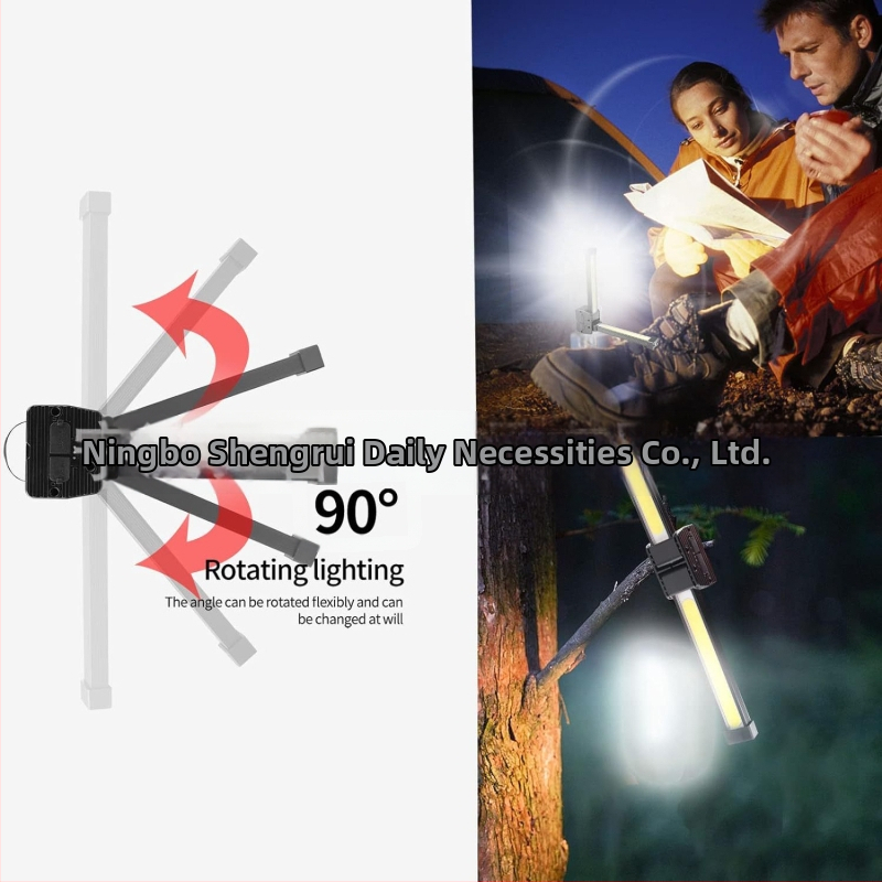 Įkraunama dviejų šviesos šaltinių darbo lemputė su magnetiniu kilpiniu; COB LED, 10W, 5V, IP44, 200 lm, modelis A55, 135 g