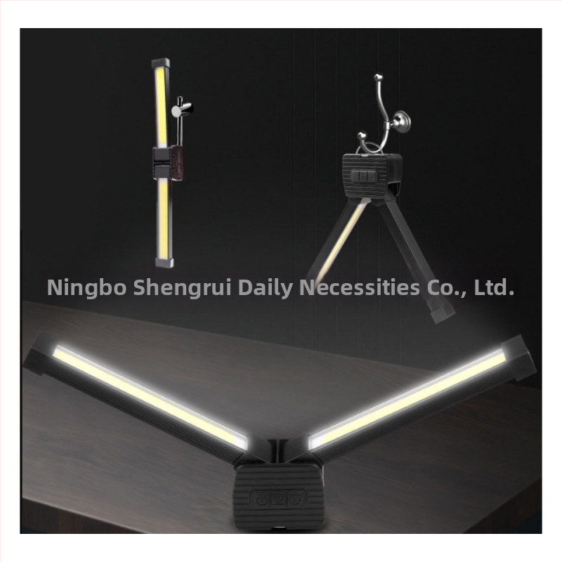 Įkraunama dviejų šviesos šaltinių darbo lemputė su magnetiniu kilpiniu; COB LED, 10W, 5V, IP44, 200 lm, modelis A55, 135 g