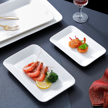 Keramička pravokutna ploča za hotele i restorane, modern minimalistički stil, pogodna za mikrovalnu