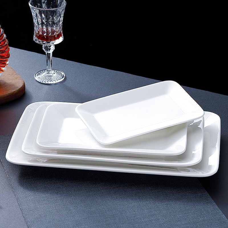 Keramička pravokutna ploča za hotele i restorane, modern minimalistički stil, pogodna za mikrovalnu