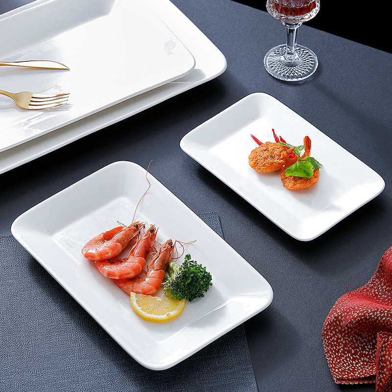 Keramička pravokutna ploča za hotele i restorane, modern minimalistički stil, pogodna za mikrovalnu
