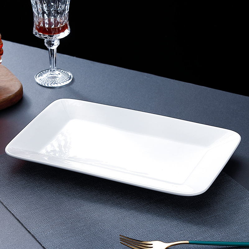 Keramička pravokutna ploča za hotele i restorane, modern minimalistički stil, pogodna za mikrovalnu