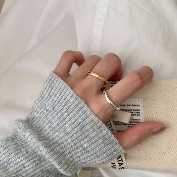 Taiya Inel din argint 925 geometric pentru femei – stil Ins