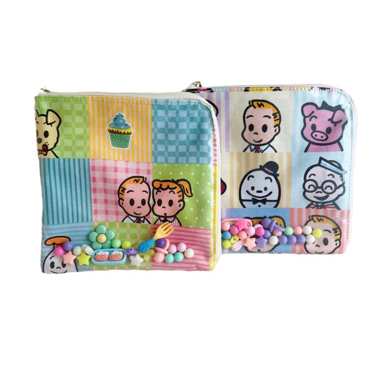 Novčanik za kovanice, digitalni otisak na pamukovoj tkanini, dizajn likova, street stil, podstava od pamuka, za žene