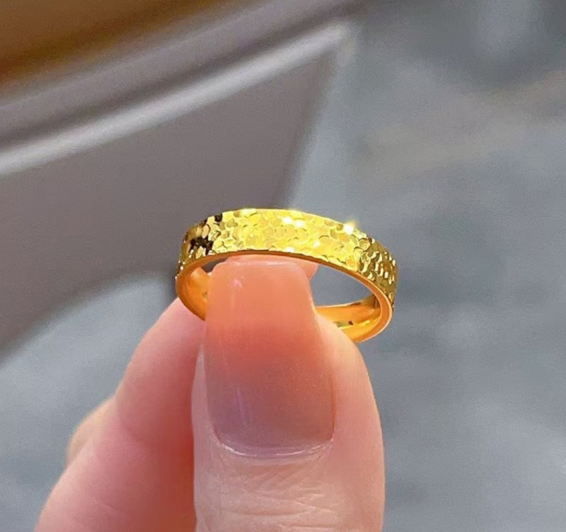 Prsten, jednostavan krug, alluvial zlato, elektroplating, unisex, lagani luksuzni stil