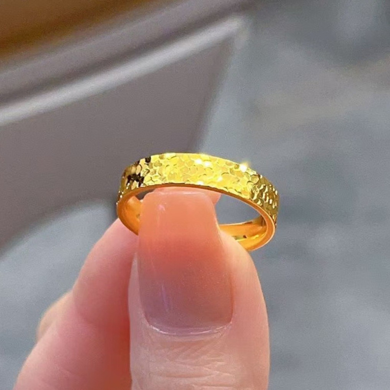 Prsten, jednostavan krug, alluvial zlato, elektroplating, unisex, lagani luksuzni stil