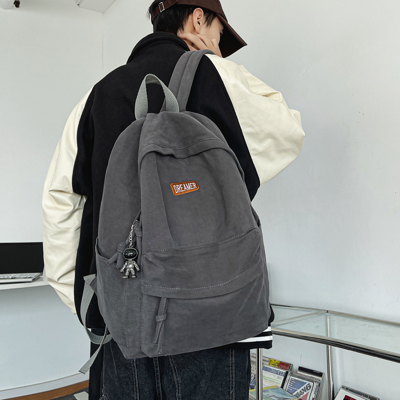 Rucsac din pânză pentru studenți, stil japonez, design simplu, capacitate sub 20 L, căptușeală poliester, potrivit pentru călătorii de relaxare