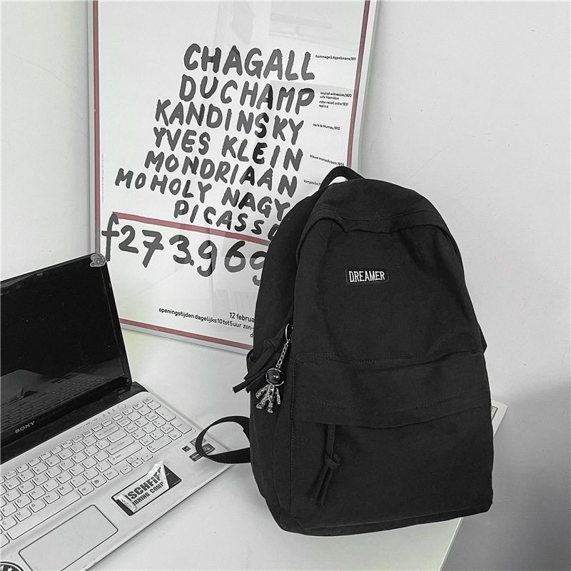 Rucsac din pânză pentru studenți, stil japonez, design simplu, capacitate sub 20 L, căptușeală poliester, potrivit pentru călătorii de relaxare