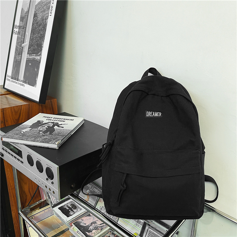 Rucsac din pânză pentru studenți, stil japonez, design simplu, capacitate sub 20 L, căptușeală poliester, potrivit pentru călătorii de relaxare