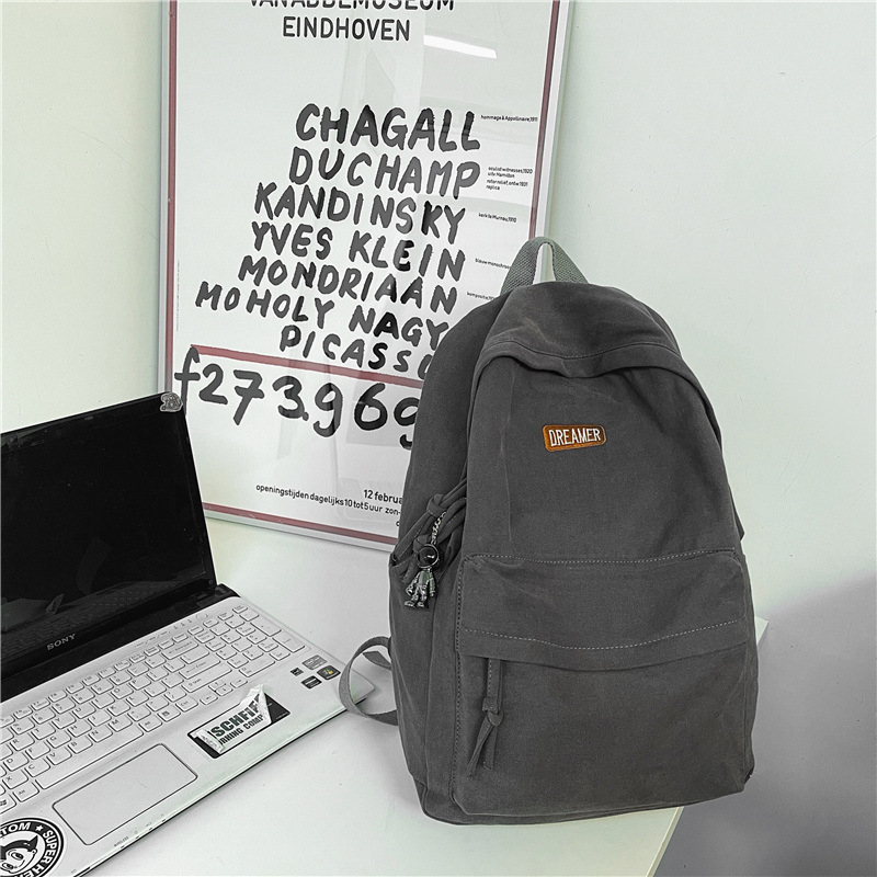 Rucsac din pânză pentru studenți, stil japonez, design simplu, capacitate sub 20 L, căptușeală poliester, potrivit pentru călătorii de relaxare