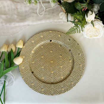 Farfurie de prezentare circulară din plastic, cu finisaj electroplatinat, imprimare logo personalizabilă, modele variate