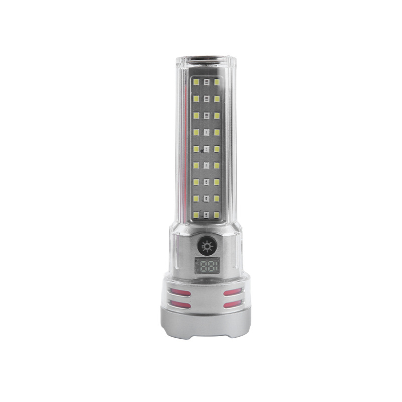 Lanternă LED externă multifuncțională cu iluminare puternică, baterie reîncărcabilă de 2000 mAh, corp din aliaj de aluminiu, rază de până la 500 m, alimentare manuală