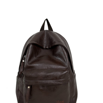 Rucsac PU cu compartiment pentru laptop, stil retro preppy european-american, închidere cu fermoar, rezistență la uzură pentru călătorii de afaceri