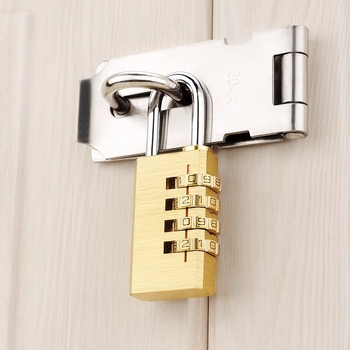 Lacăt cu 4 cifre din cupru sau aliaj de zinc pentru dulapuri, bagaje și sertare — mic lacăt mecanic, stil modern minimalist, materiale: cupru sau aliaj de zinc