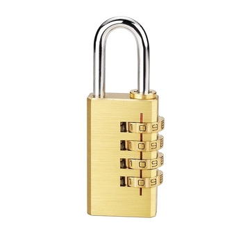 Lacăt cu 4 cifre din cupru sau aliaj de zinc pentru dulapuri, bagaje și sertare — mic lacăt mecanic, stil modern minimalist, materiale: cupru sau aliaj de zinc